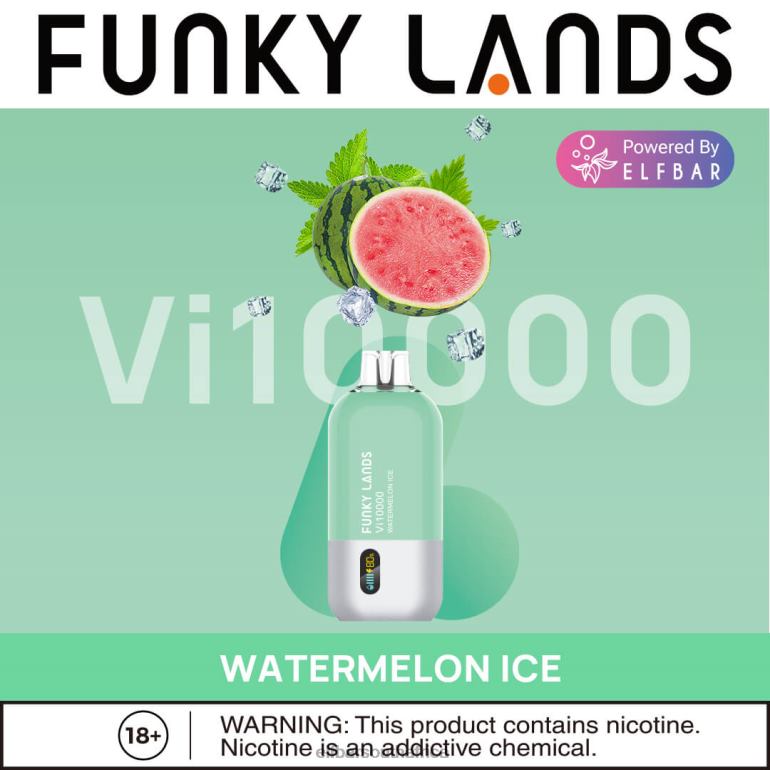 B8D2Z152 ELFBAR Funky Lands Best Flavor Disposable Vape Vi10000 Iced Series Watermelon Raspberry Duo Ice