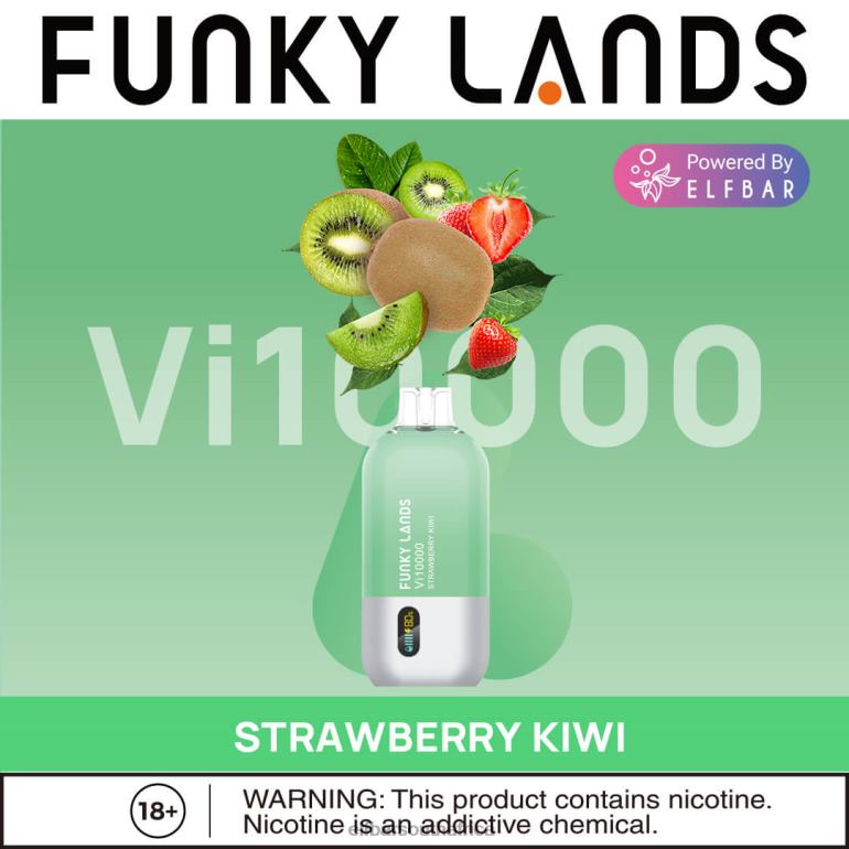 B8D2Z161 ELFBAR Funky Lands Disposable Vape Vi10000 Puffs Strawberry Kiwi