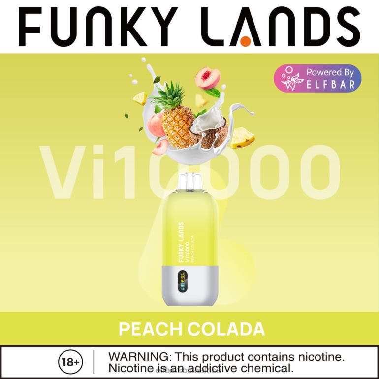 B8D2Z162 ELFBAR Funky Lands Disposable Vape Vi10000 Puffs Peach Colada
