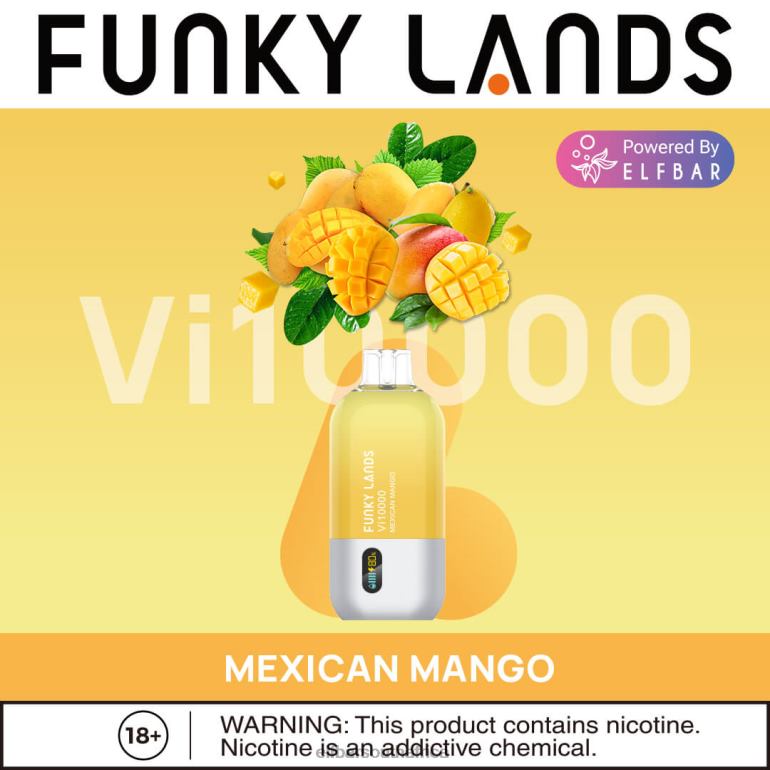 B8D2Z166 ELFBAR Funky Lands Disposable Vape Vi10000 Puffs Mexican Mango