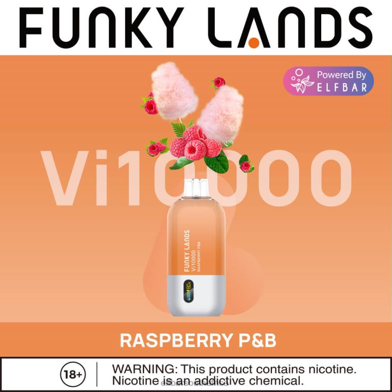 B8D2Z167 ELFBAR Funky Lands Disposable Vape Vi10000 Puffs Raspberry P&B