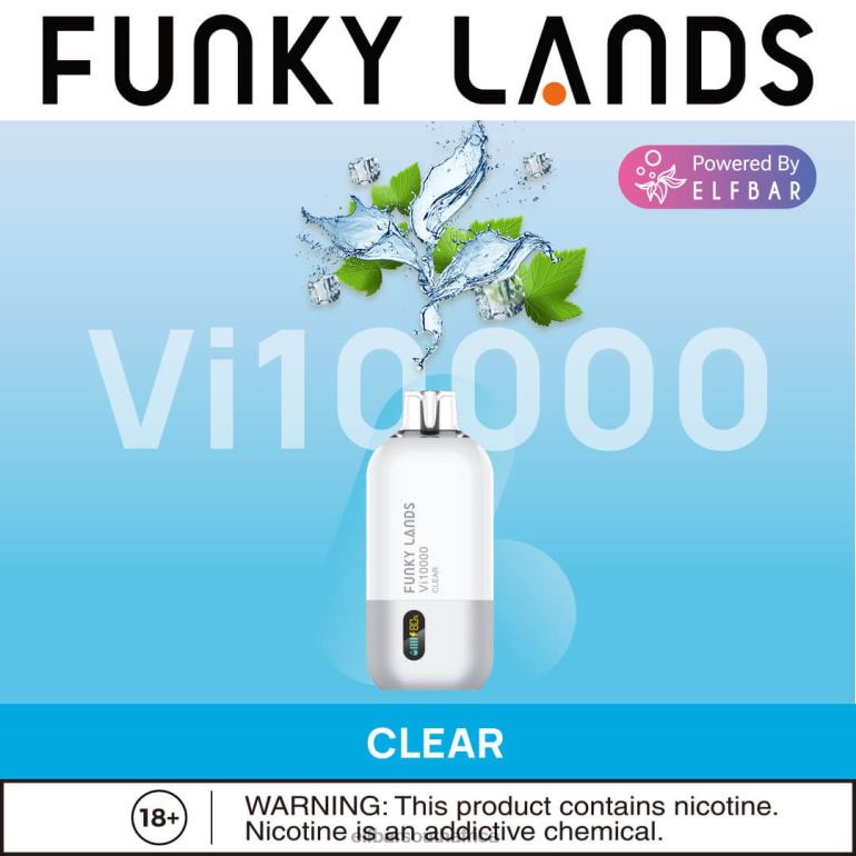 B8D2Z169 ELFBAR Funky Lands Disposable Vape Vi10000 Puffs Clear