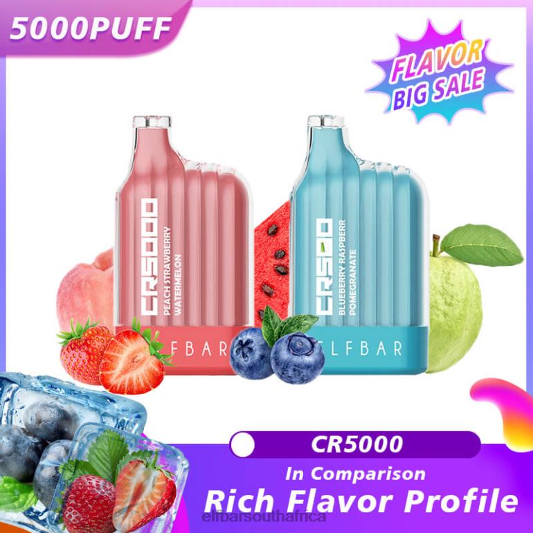 B8D2Z16 ELFBAR Best Flavor Disposable Vape CR5000 Big Sale Watermelon