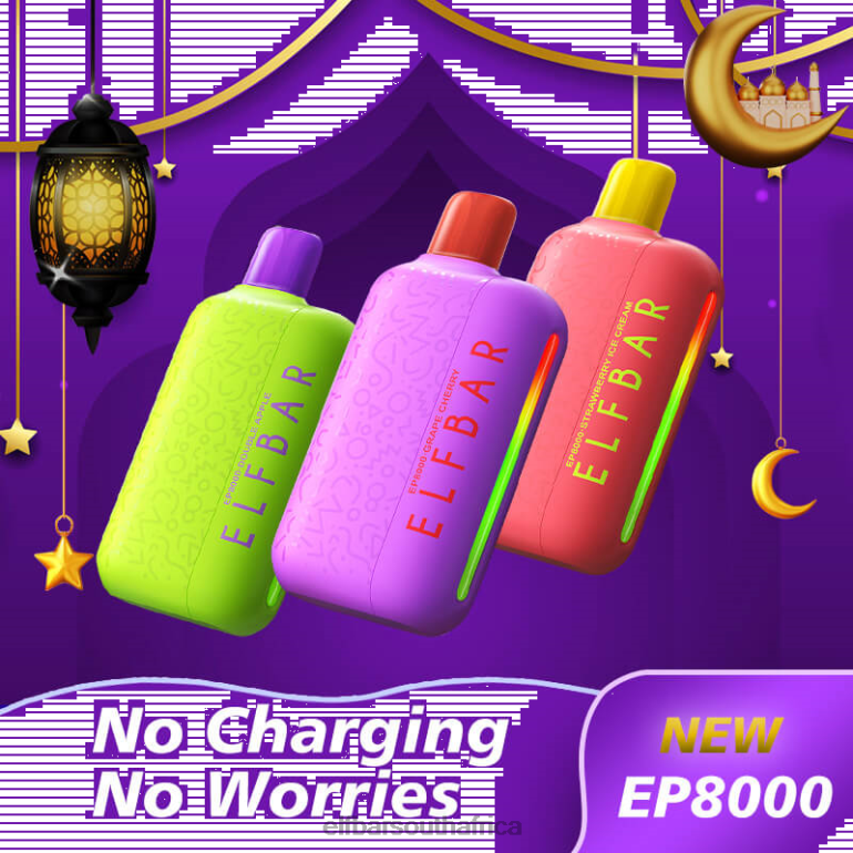 B8D2Z57 ELFBAR Disposable Vape New EP8000 Puffs Grape Cherry