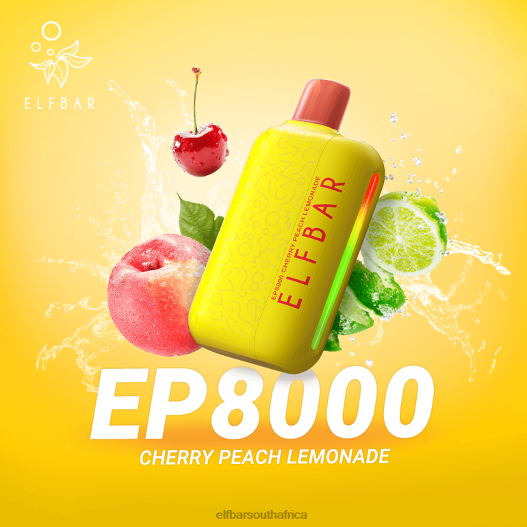 B8D2Z58 ELFBAR Disposable Vape New EP8000 Puffs Cherry Peach Lemonade