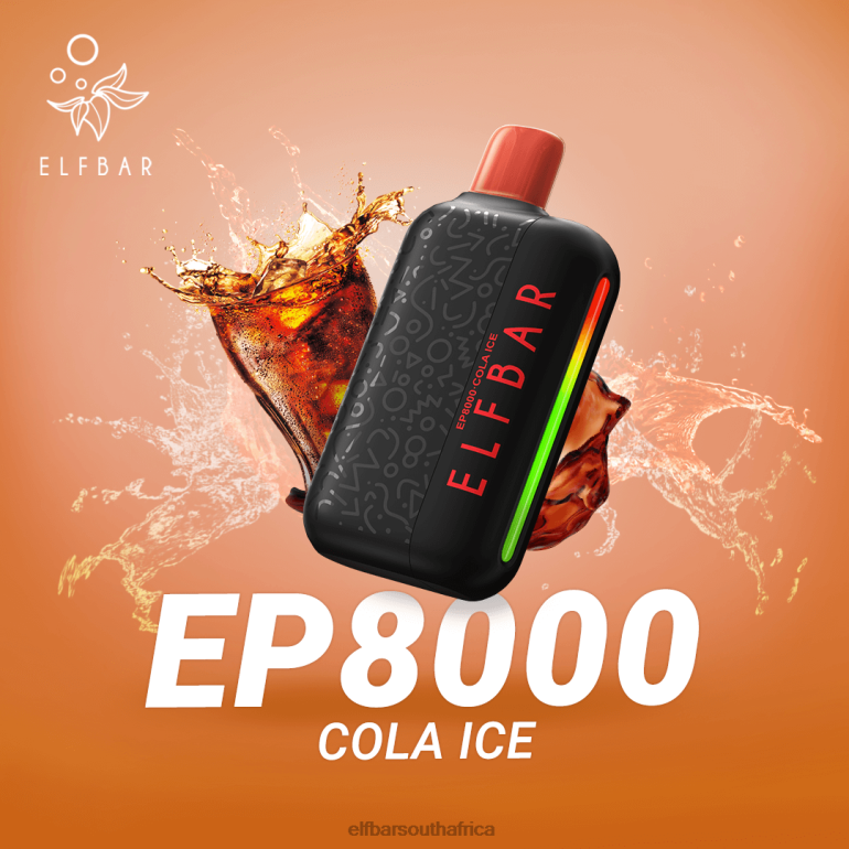 B8D2Z63 ELFBAR Disposable Vape New EP8000 Puffs Cola Ice