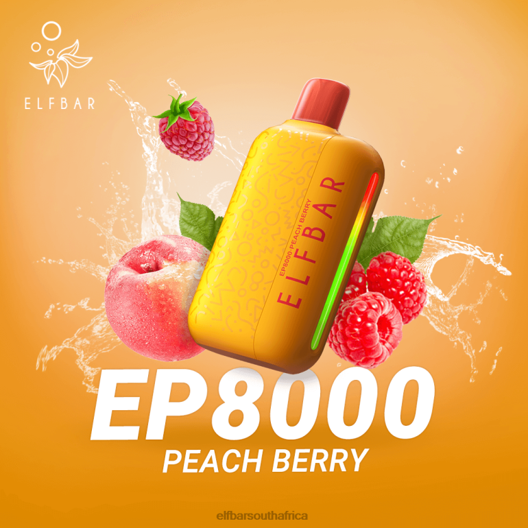 B8D2Z64 ELFBAR Disposable Vape New EP8000 Puffs Peach Berry