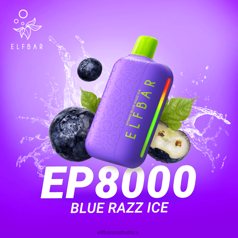 B8D2Z65 ELFBAR Disposable Vape New EP8000 Puffs Blue Razz Ice