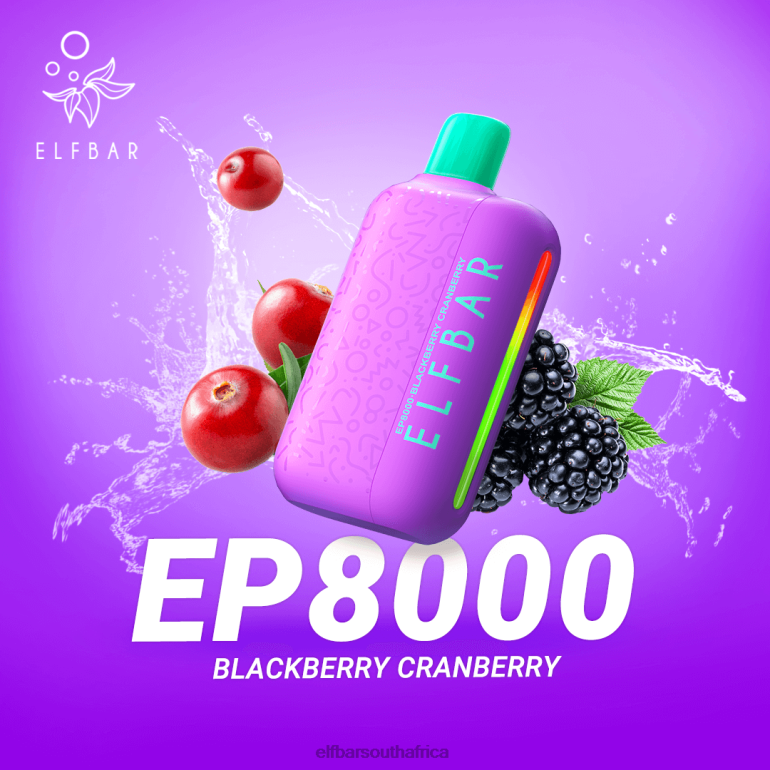 B8D2Z67 ELFBAR Disposable Vape New EP8000 Puffs Blackberry Cranberry