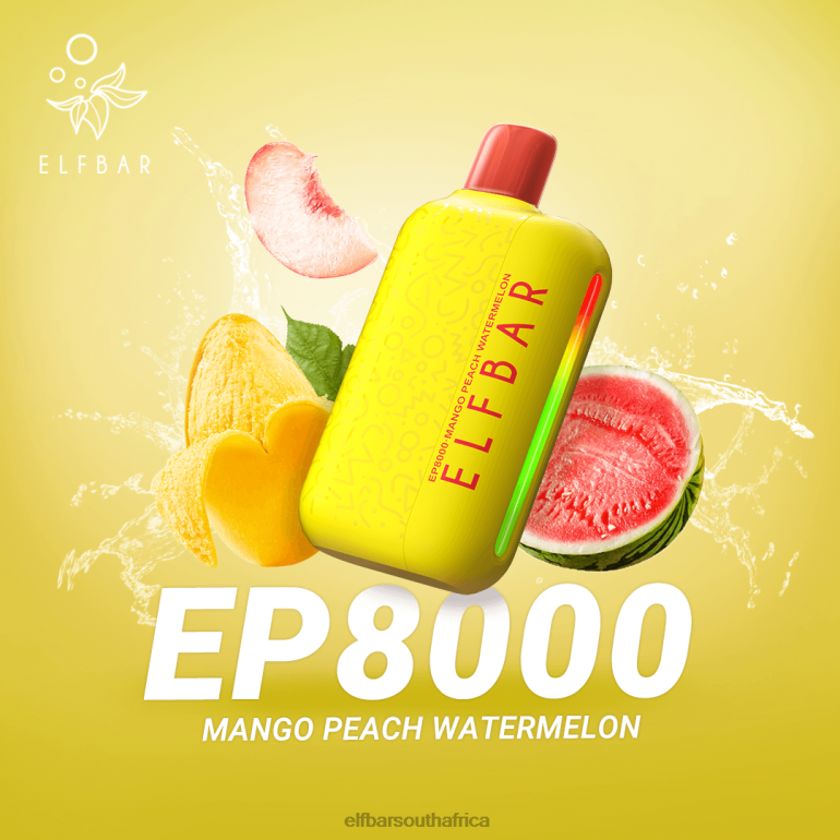 B8D2Z71 ELFBAR Disposable Vape New EP8000 Puffs Mango Peach Watermelon