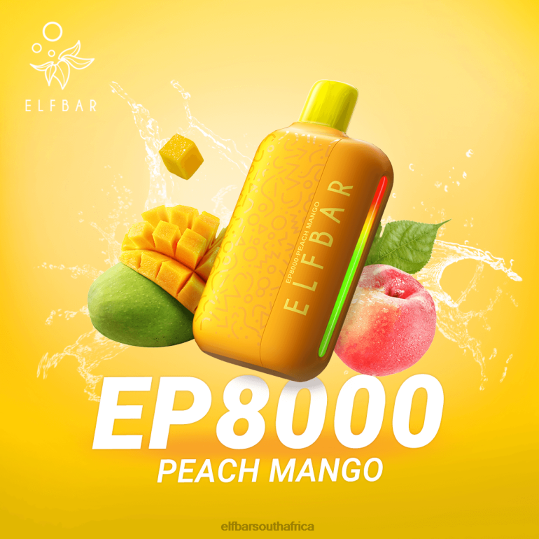 B8D2Z74 ELFBAR Disposable Vape New EP8000 Puffs Peach Mango
