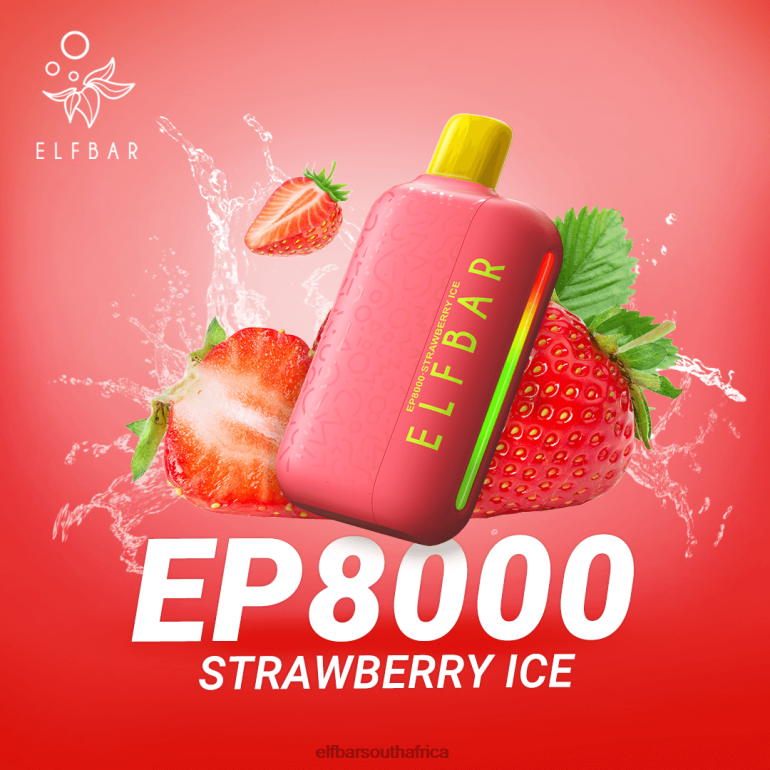 B8D2Z76 ELFBAR Disposable Vape New EP8000 Puffs Strawberry Ice