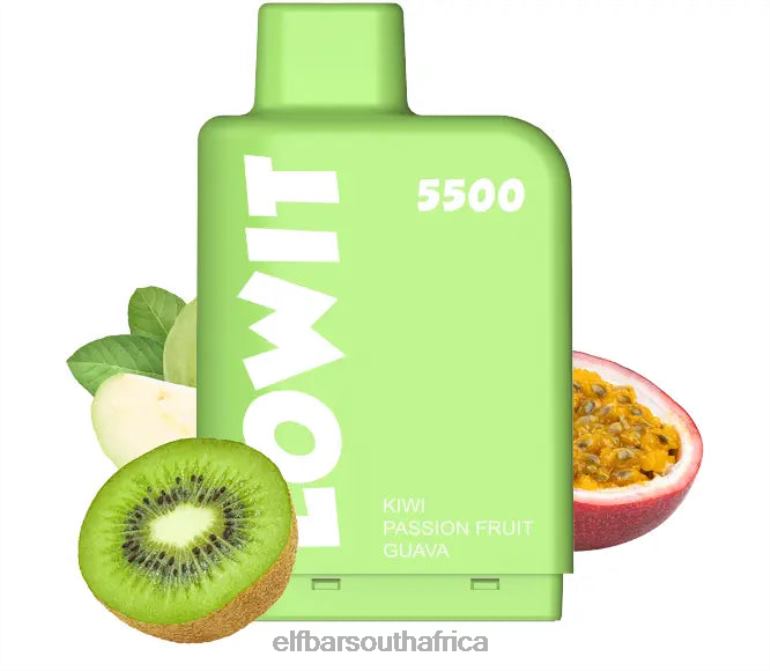 B8D2Z139 ELFBAR Prefilled Pod LOWIT 5500 Puffs 2%Nic Kiwi Passion Fruit Guava