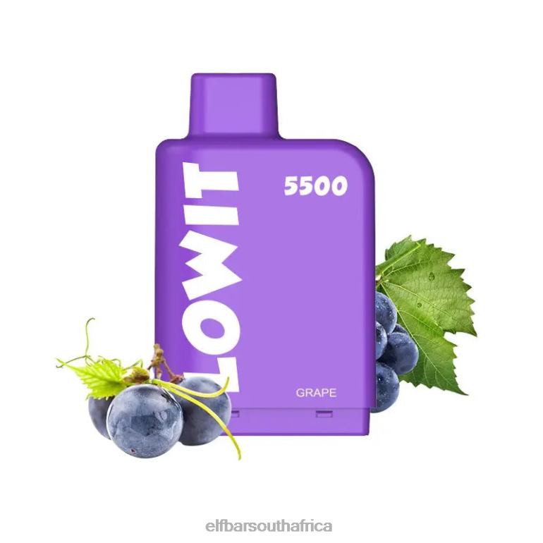 B8D2Z148 ELFBAR Prefilled Pod LOWIT 5500 Puffs 2%Nic Cherry Grape Lemonade