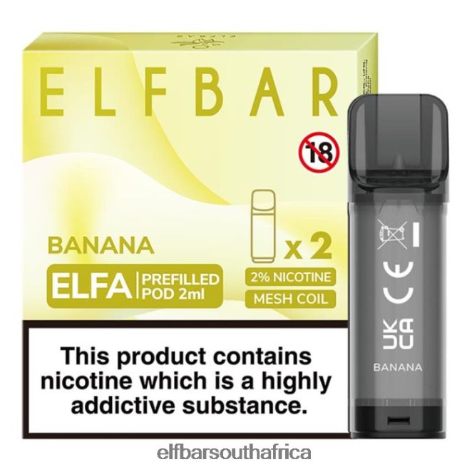 ELFBAR Elfa Pre-Filled Pod - 2ml - 20mg (2 Pack) 402LXZ105 Banana