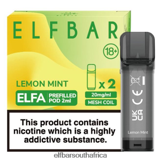ELFBAR Elfa Pre-Filled Pod - 2ml - 20mg (2 Pack) 402LXZ110 Lemon Mint