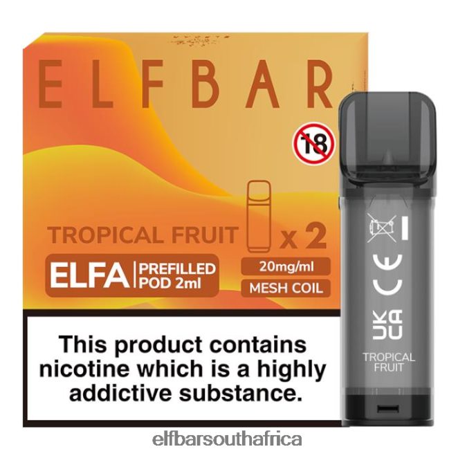 ELFBAR Elfa Pre-Filled Pod - 2ml - 20mg (2 Pack) 402LXZ120 Tropical Fruit