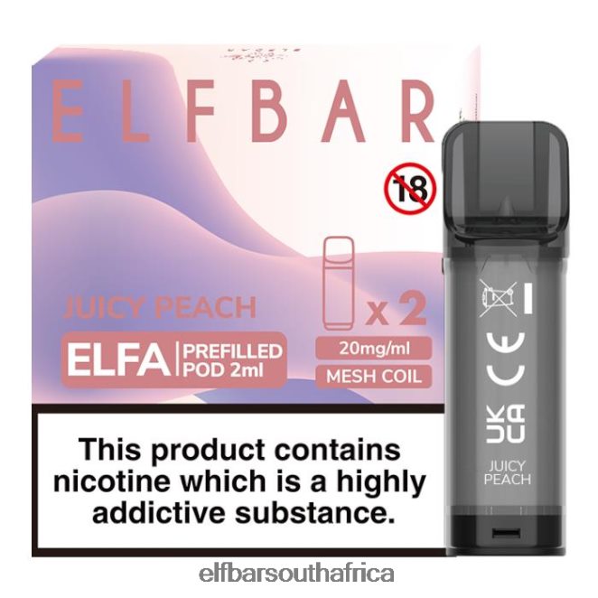 ELFBAR Elfa Pre-Filled Pod - 2ml - 20mg (2 Pack) 402LXZ125 Juicy Peach