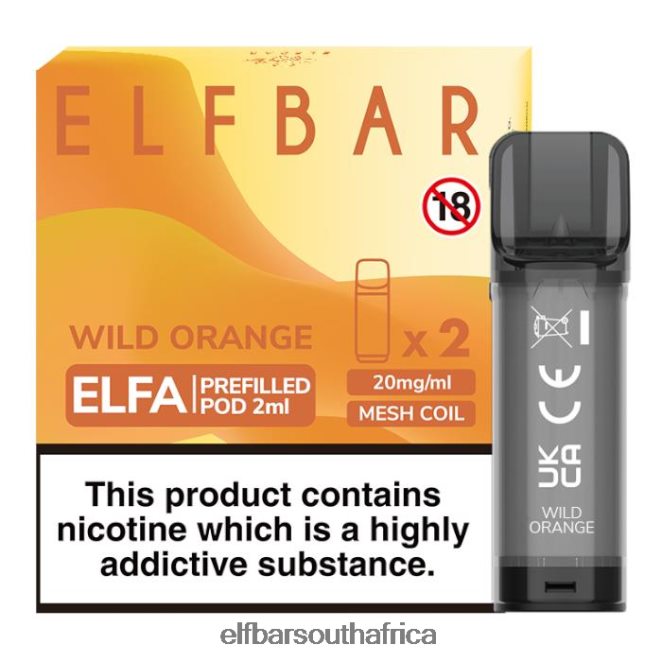 ELFBAR Elfa Pre-Filled Pod - 2ml - 20mg (2 Pack) 402LXZ133 Wild Orange