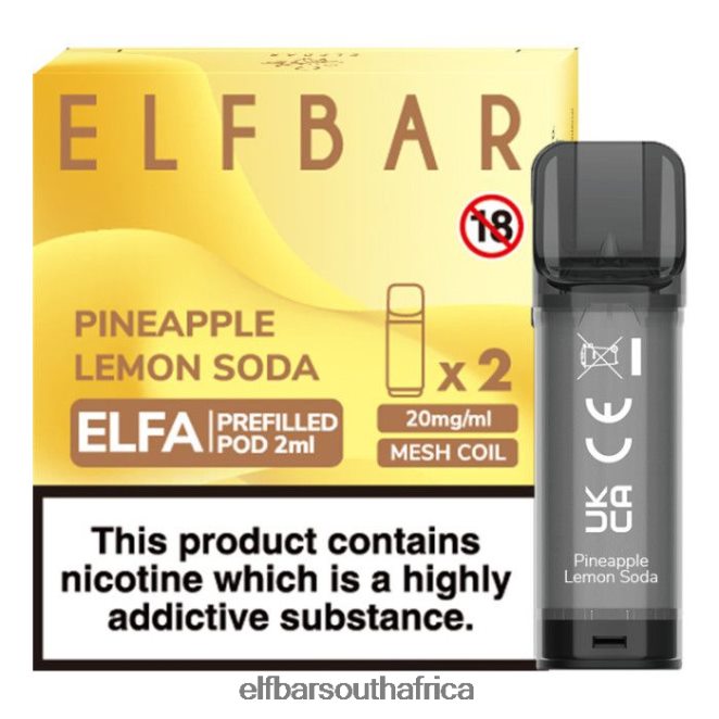 ELFBAR Elfa Pre-Filled Pod - 2ml - 20mg (2 Pack) 402LXZ134 Pineapple Lemon Soda