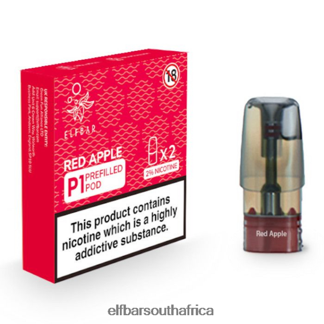 ELFBAR Mate 500 P1 Pre-Filled Pods - 20mg (2 Pack) 402LXZ161 Red Apple